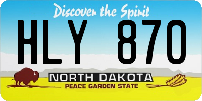 ND license plate HLY870