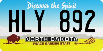 ND license plate HLY892