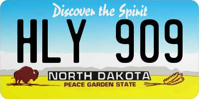 ND license plate HLY909