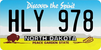 ND license plate HLY978