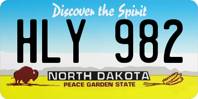 ND license plate HLY982