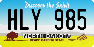 ND license plate HLY985