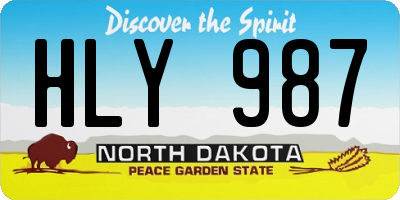 ND license plate HLY987