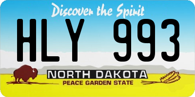 ND license plate HLY993