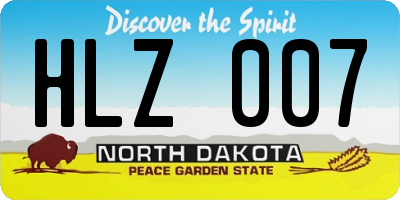 ND license plate HLZ007