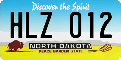 ND license plate HLZ012