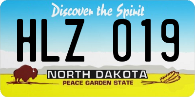 ND license plate HLZ019
