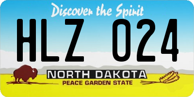 ND license plate HLZ024