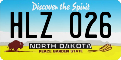 ND license plate HLZ026