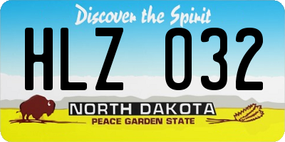 ND license plate HLZ032