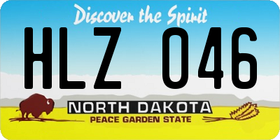 ND license plate HLZ046