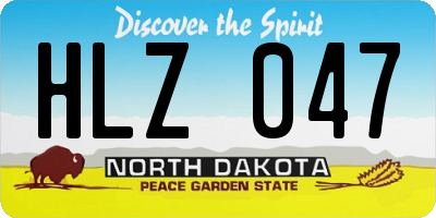 ND license plate HLZ047