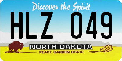 ND license plate HLZ049