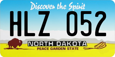 ND license plate HLZ052