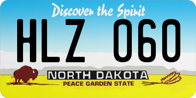 ND license plate HLZ060