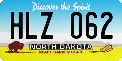 ND license plate HLZ062
