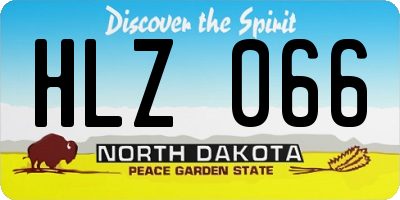 ND license plate HLZ066