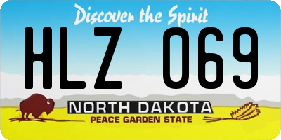 ND license plate HLZ069