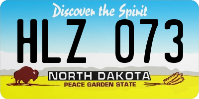 ND license plate HLZ073