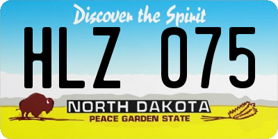 ND license plate HLZ075