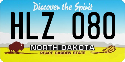 ND license plate HLZ080