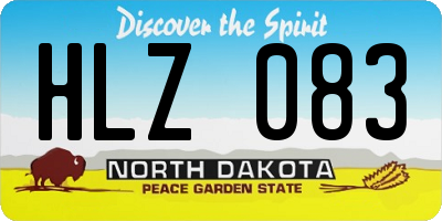 ND license plate HLZ083