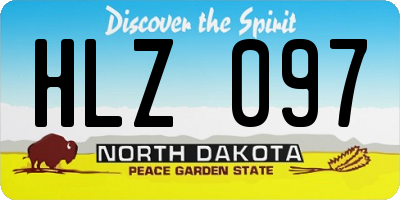 ND license plate HLZ097
