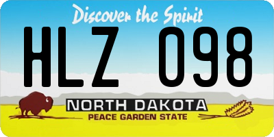 ND license plate HLZ098