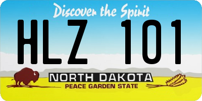 ND license plate HLZ101