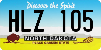 ND license plate HLZ105