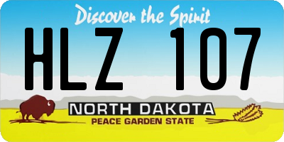 ND license plate HLZ107