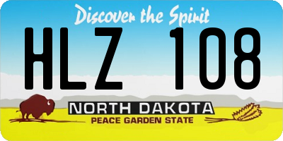 ND license plate HLZ108