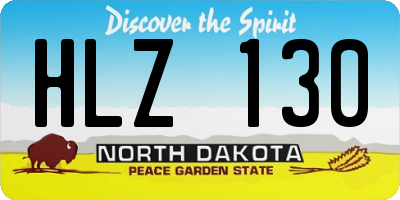 ND license plate HLZ130
