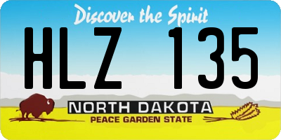 ND license plate HLZ135