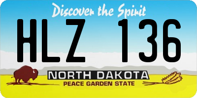 ND license plate HLZ136