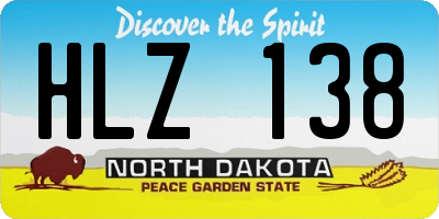 ND license plate HLZ138