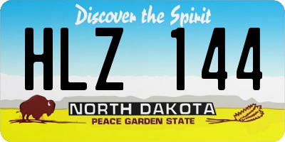 ND license plate HLZ144