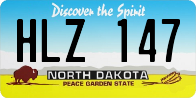 ND license plate HLZ147