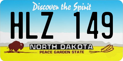 ND license plate HLZ149