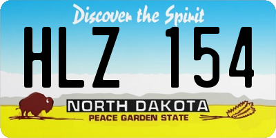ND license plate HLZ154