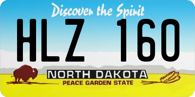 ND license plate HLZ160