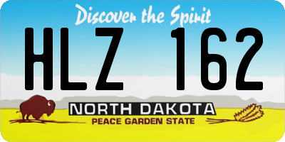 ND license plate HLZ162