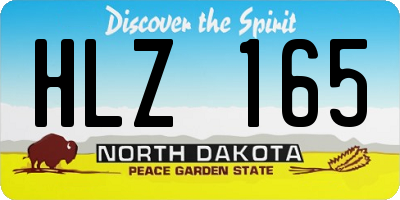 ND license plate HLZ165
