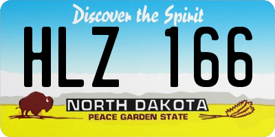 ND license plate HLZ166