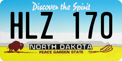 ND license plate HLZ170