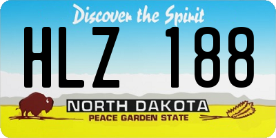 ND license plate HLZ188