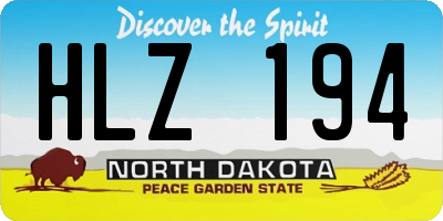 ND license plate HLZ194