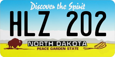 ND license plate HLZ202