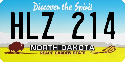 ND license plate HLZ214