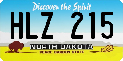 ND license plate HLZ215